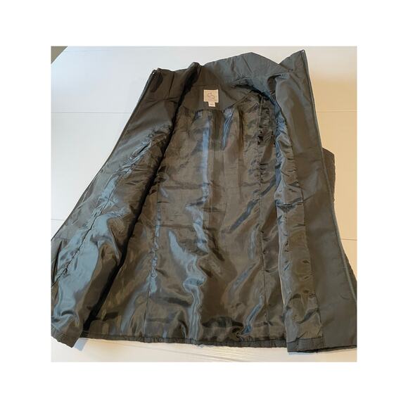 Dress Barn Quilted Vest Lightweight Lined Zip Pockets Dark Green Sz L Casual - Picture 6 of 10